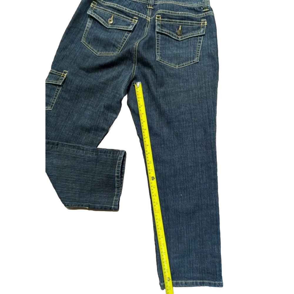 Jeanstar Size 8 Capri Medium Wash Blue Jeans Pants straight leg 32" W High Waist - Picture 12 of 16